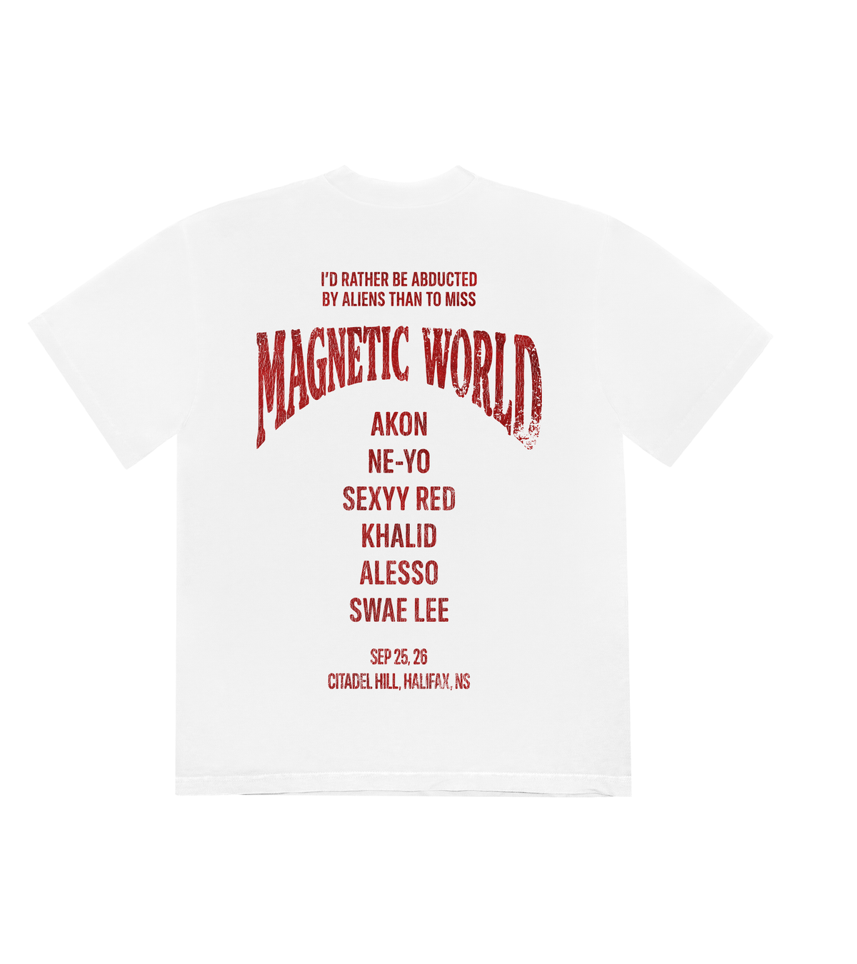 White/Red Tee - back design