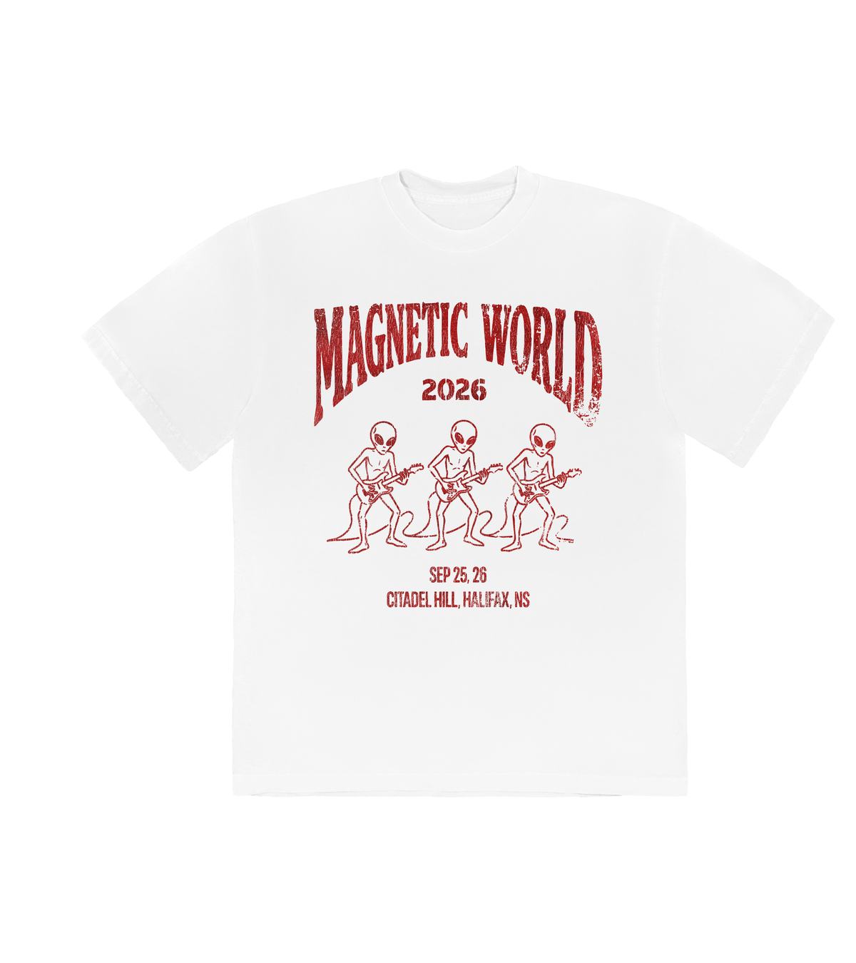 White/Red Tee - front design